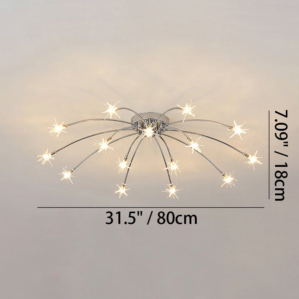 Stropní svítidlo z LED skla a kovu se semi-flush designem