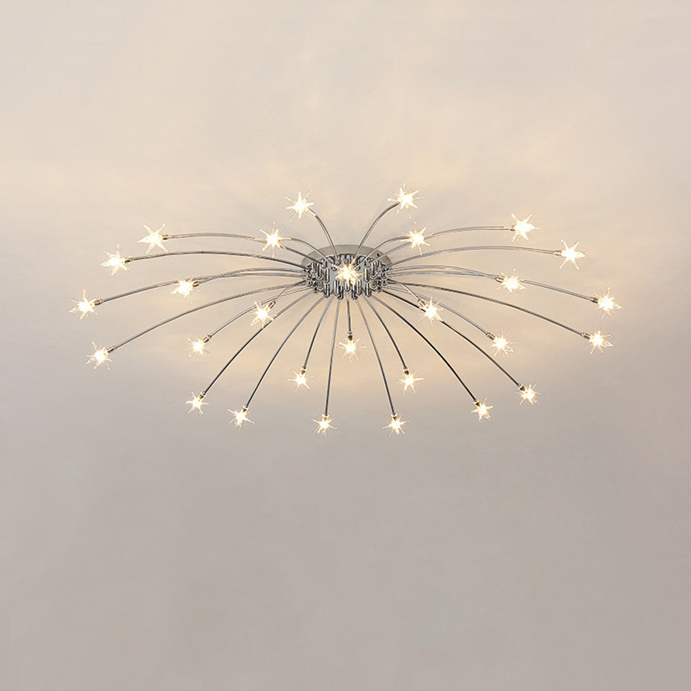 Stropní svítidlo z LED skla a kovu se semi-flush designem