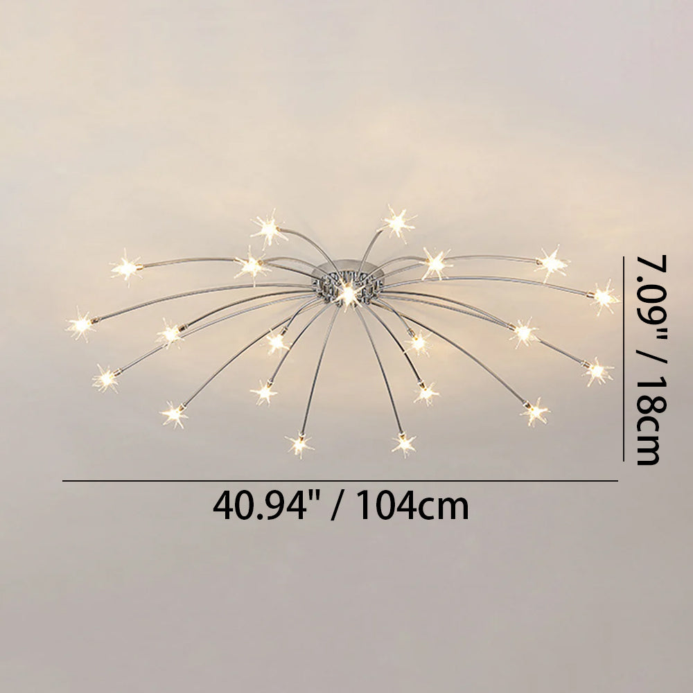 Stropní svítidlo z LED skla a kovu se semi-flush designem