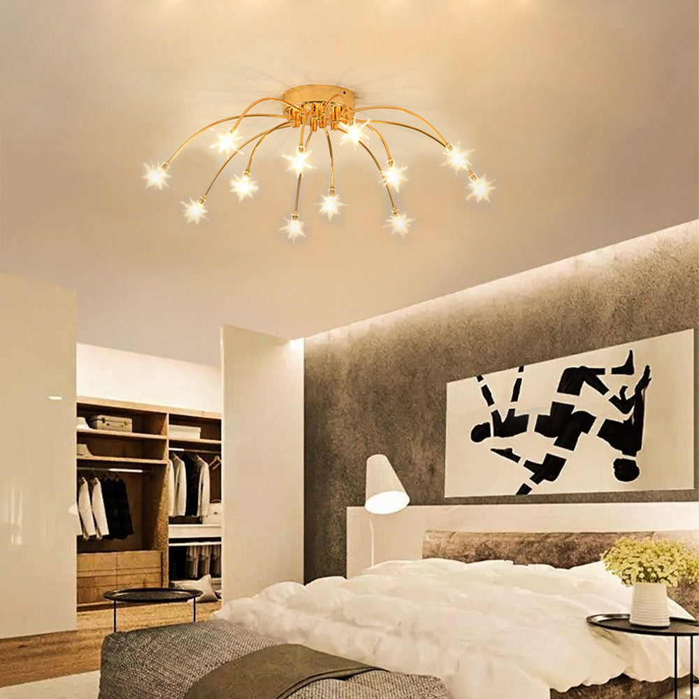 Stropní svítidlo z LED skla a kovu se semi-flush designem