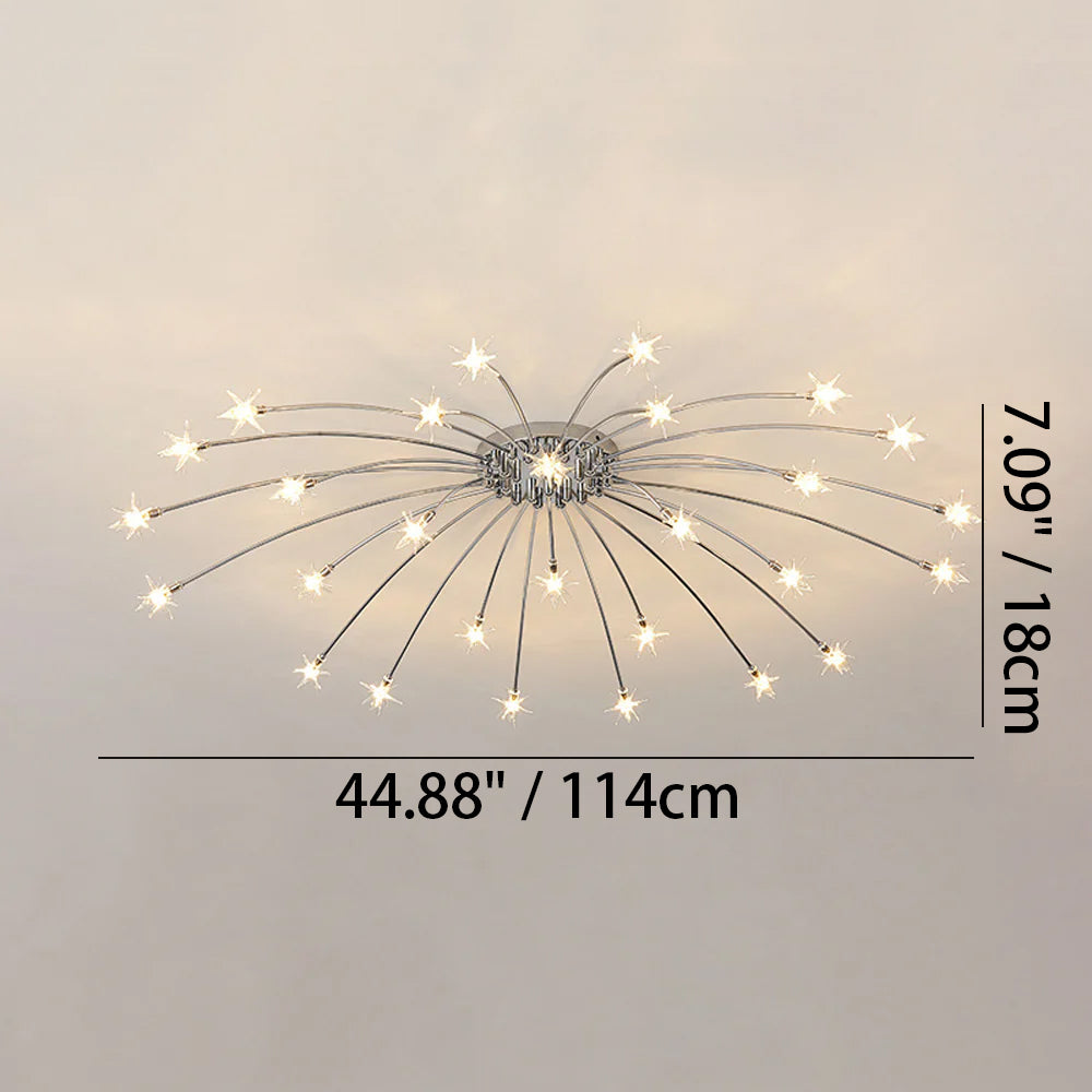 Stropní svítidlo z LED skla a kovu se semi-flush designem