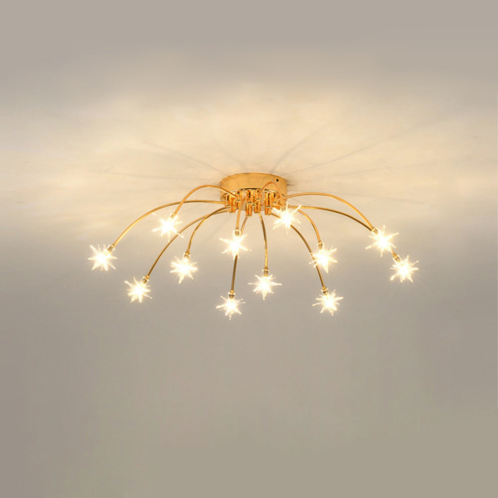 Stropní svítidlo z LED skla a kovu se semi-flush designem
