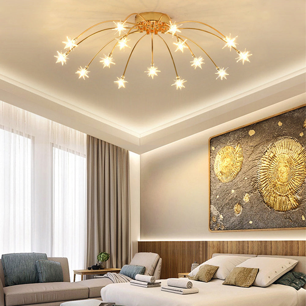 Stropní svítidlo z LED skla a kovu se semi-flush designem