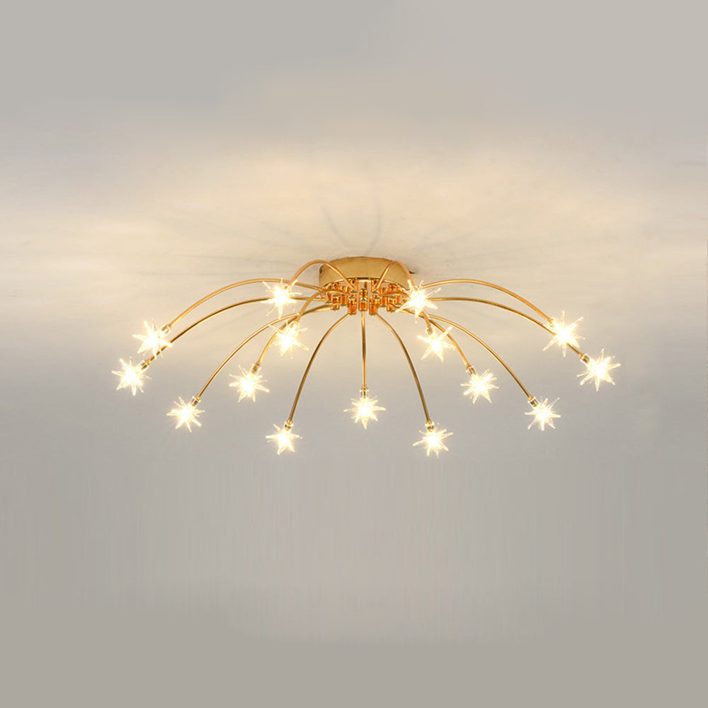 Stropní svítidlo z LED skla a kovu se semi-flush designem