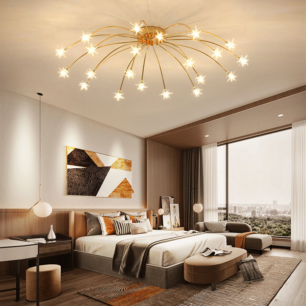Stropní svítidlo z LED skla a kovu se semi-flush designem