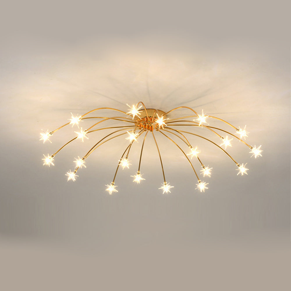Stropní svítidlo z LED skla a kovu se semi-flush designem