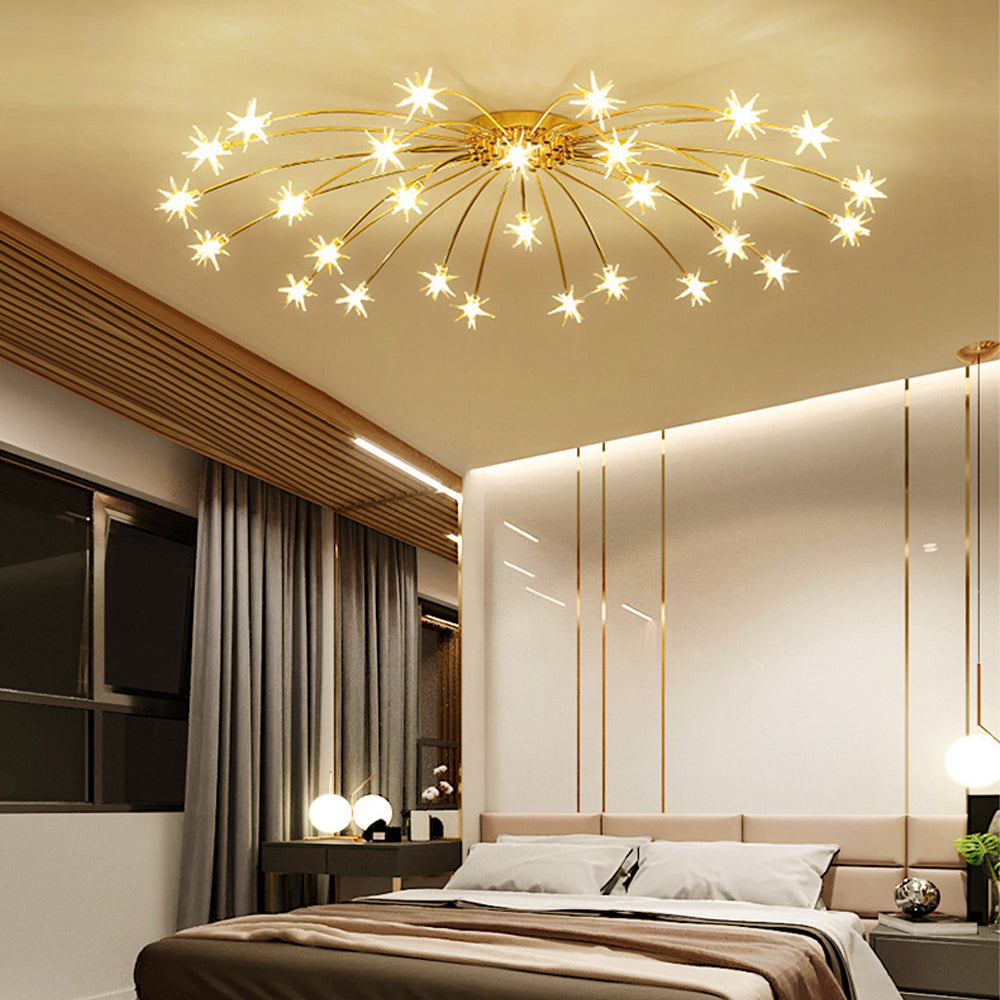 Stropní svítidlo z LED skla a kovu se semi-flush designem
