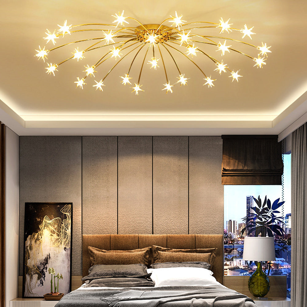 Stropní svítidlo z LED skla a kovu se semi-flush designem
