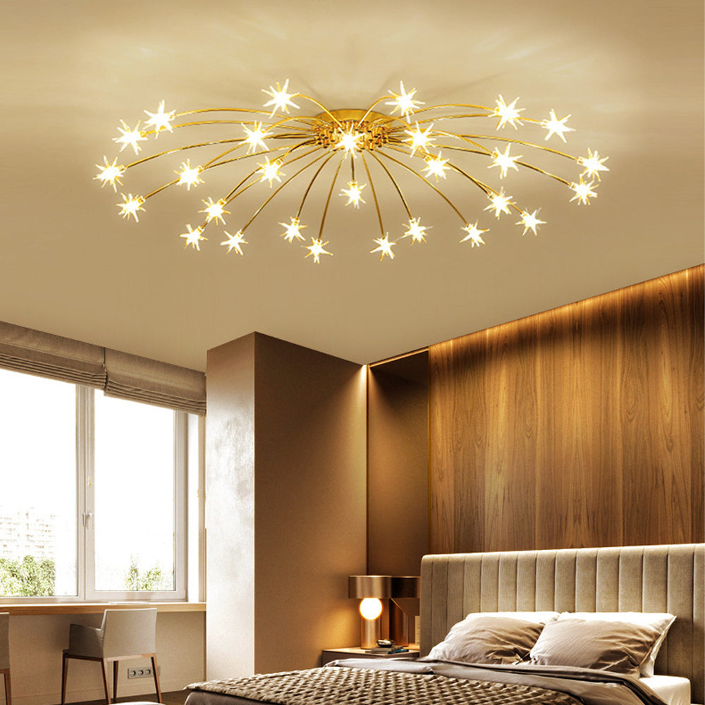 Stropní svítidlo z LED skla a kovu se semi-flush designem