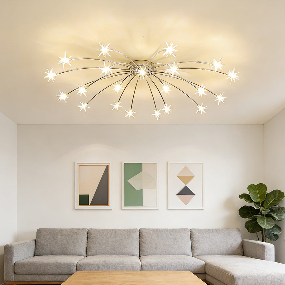 Stropní svítidlo z LED skla a kovu se semi-flush designem