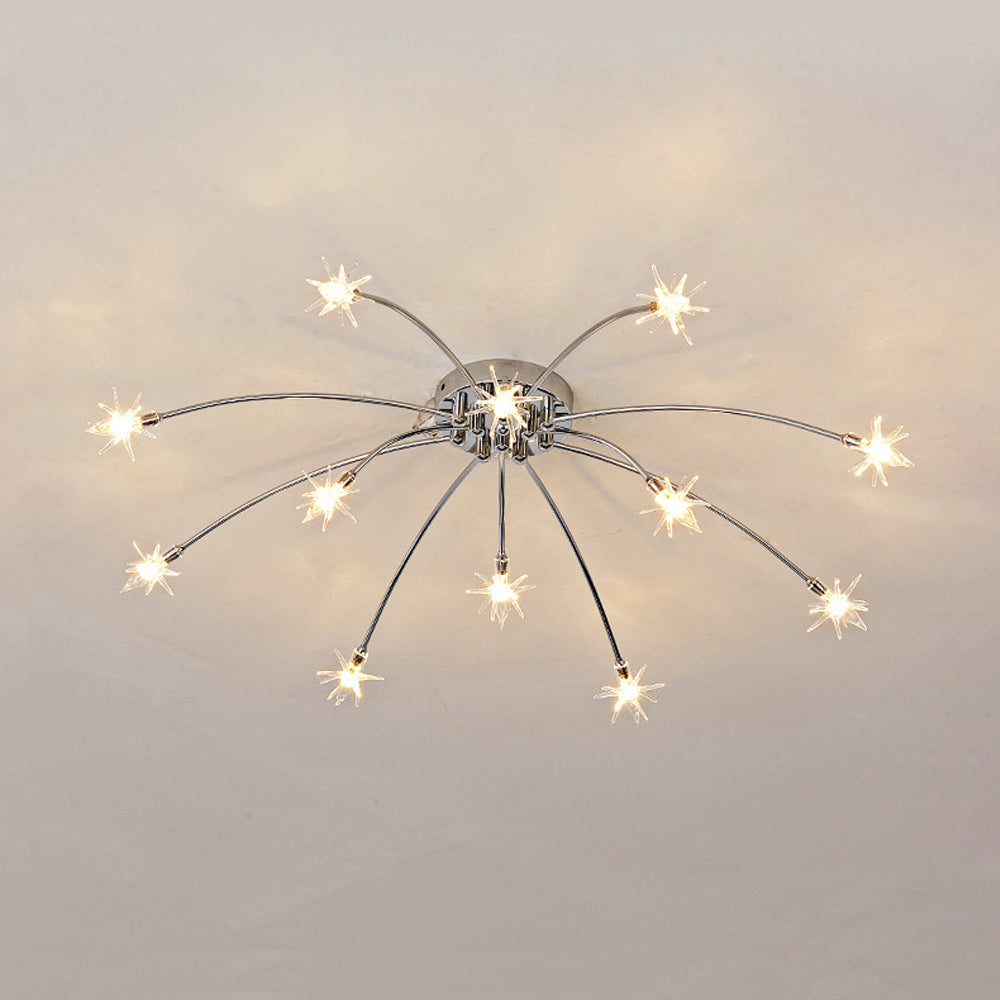 Stropní svítidlo z LED skla a kovu se semi-flush designem