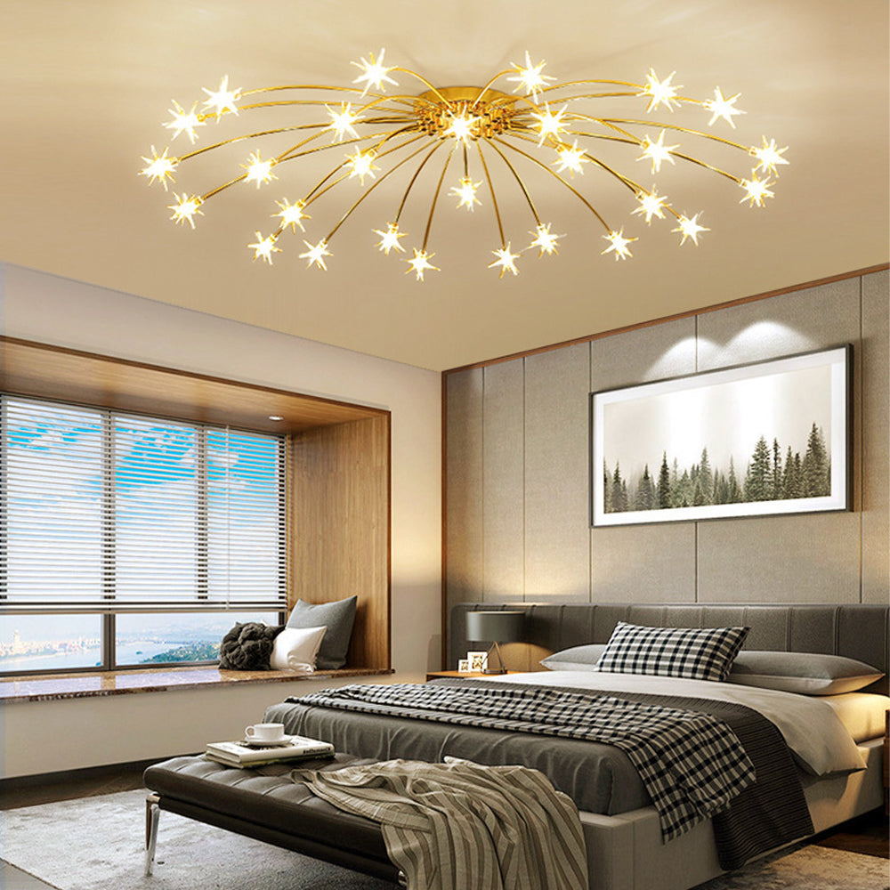 Stropní svítidlo z LED skla a kovu se semi-flush designem