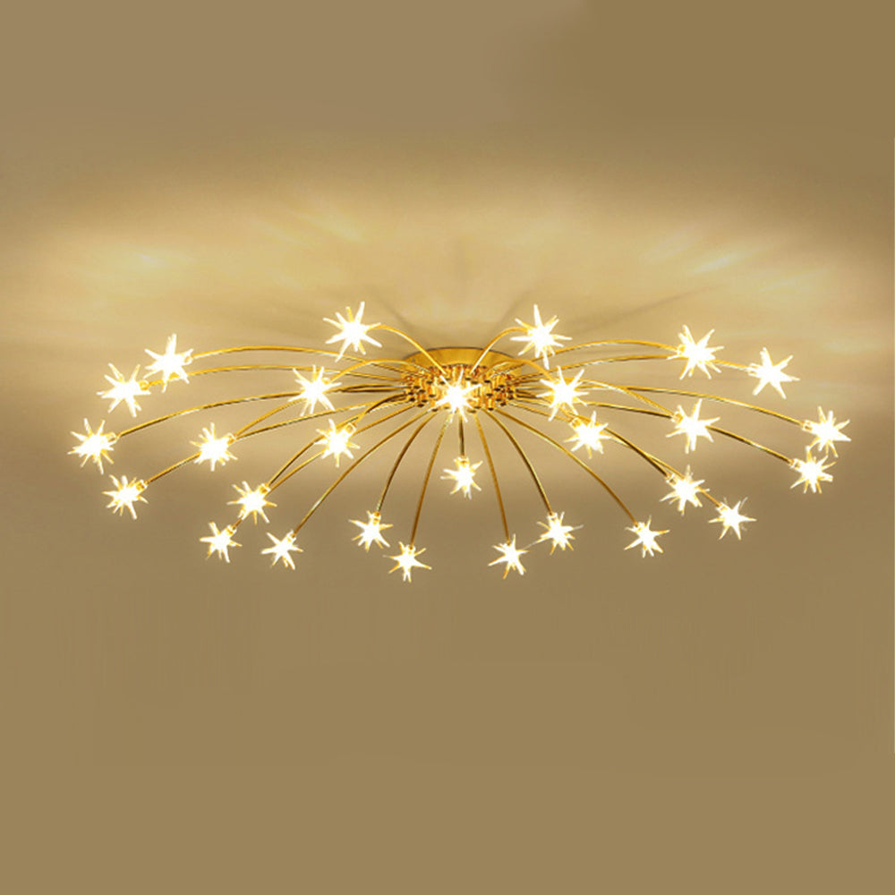 Stropní svítidlo z LED skla a kovu se semi-flush designem