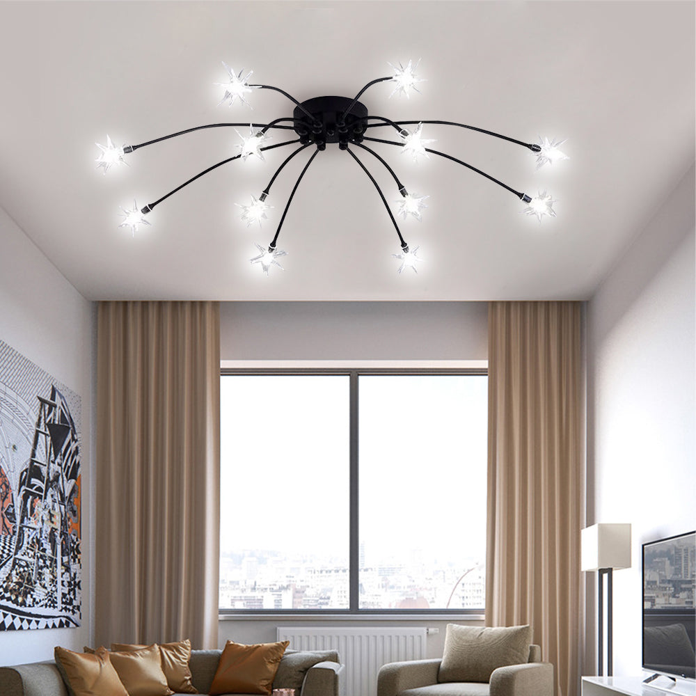 Stropní svítidlo z LED skla a kovu se semi-flush designem