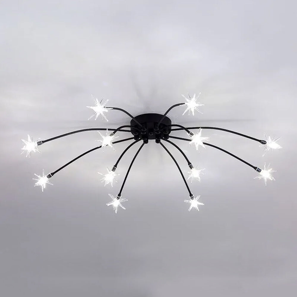 Stropní svítidlo z LED skla a kovu se semi-flush designem