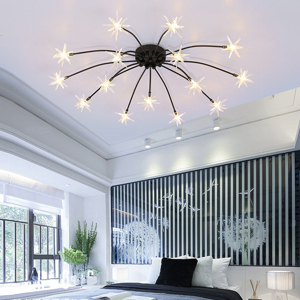 Stropní svítidlo z LED skla a kovu se semi-flush designem