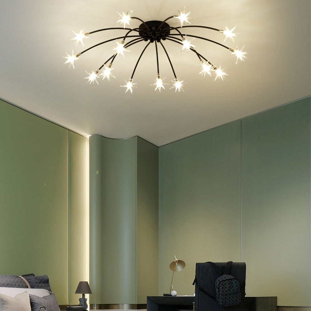 Stropní svítidlo z LED skla a kovu se semi-flush designem