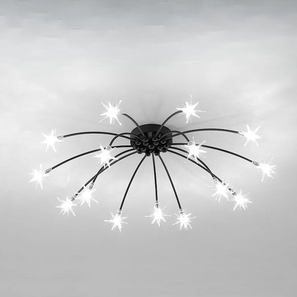 Stropní svítidlo z LED skla a kovu se semi-flush designem