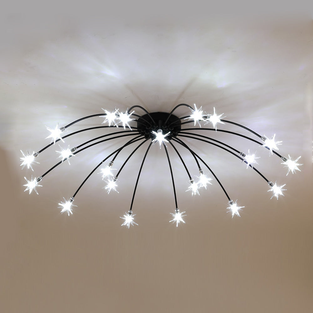 Stropní svítidlo z LED skla a kovu se semi-flush designem