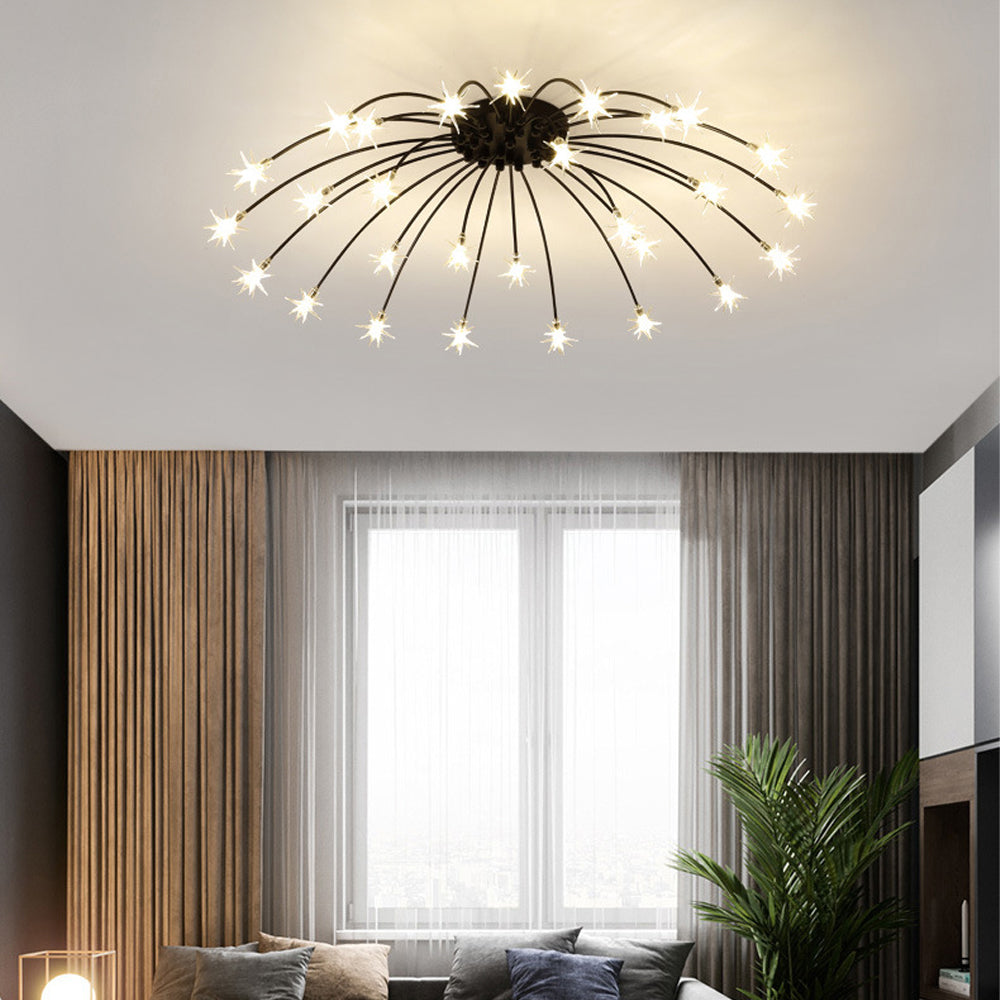 Stropní svítidlo z LED skla a kovu se semi-flush designem