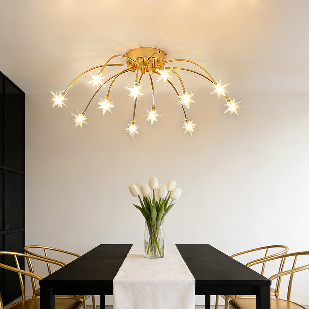 Stropní svítidlo z LED skla a kovu se semi-flush designem