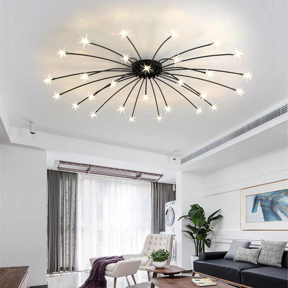 Stropní svítidlo z LED skla a kovu se semi-flush designem