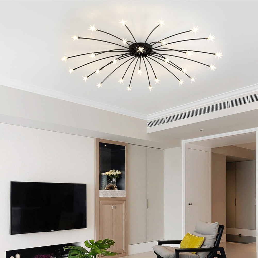 Stropní svítidlo z LED skla a kovu se semi-flush designem