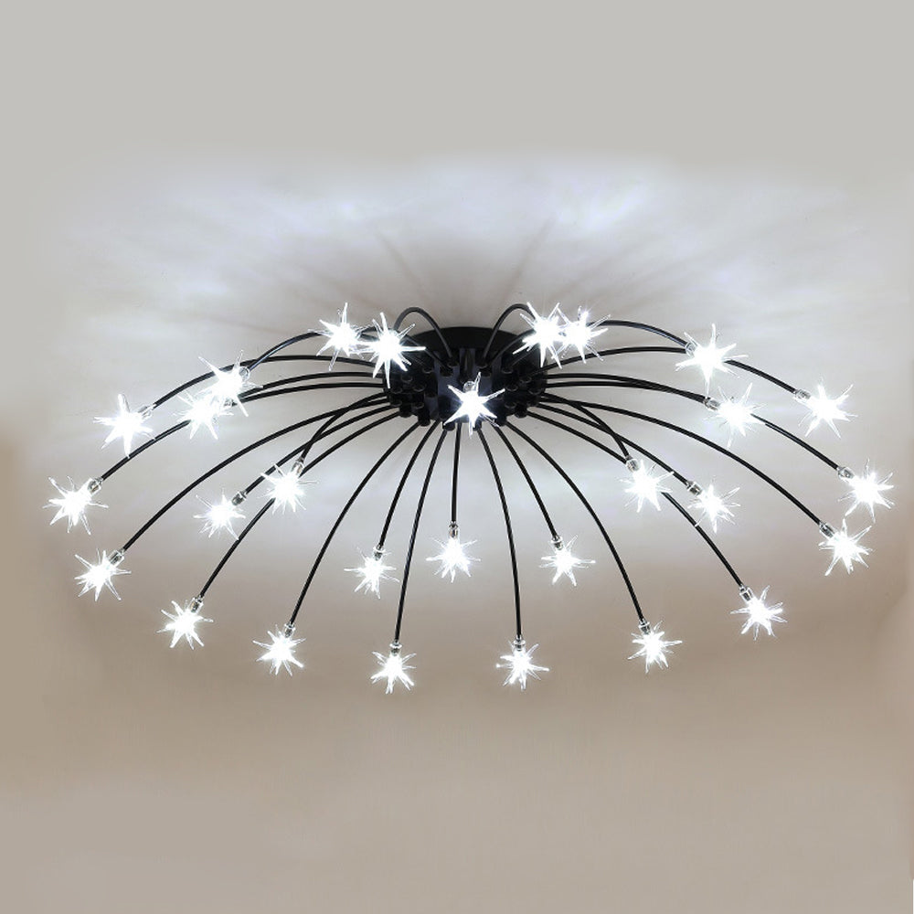 Stropní svítidlo z LED skla a kovu se semi-flush designem