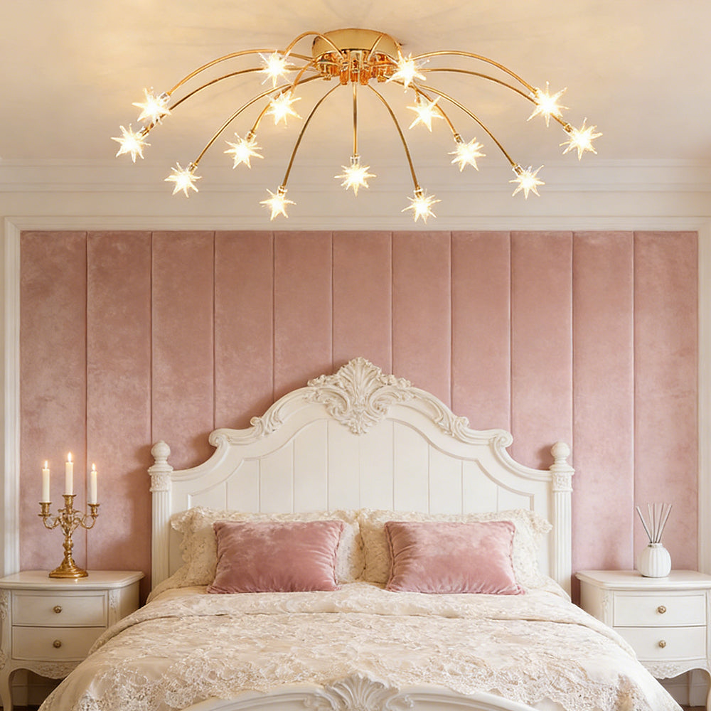Stropní svítidlo z LED skla a kovu se semi-flush designem