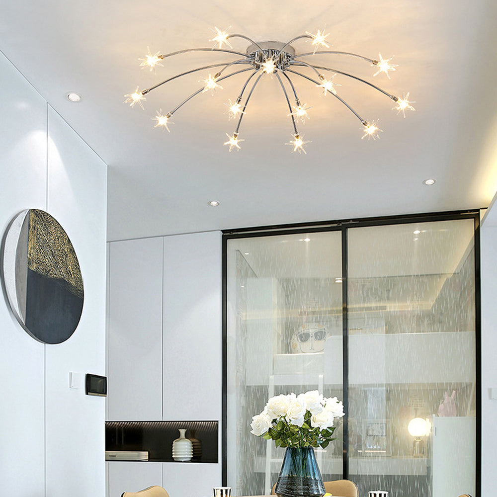 Stropní svítidlo z LED skla a kovu se semi-flush designem