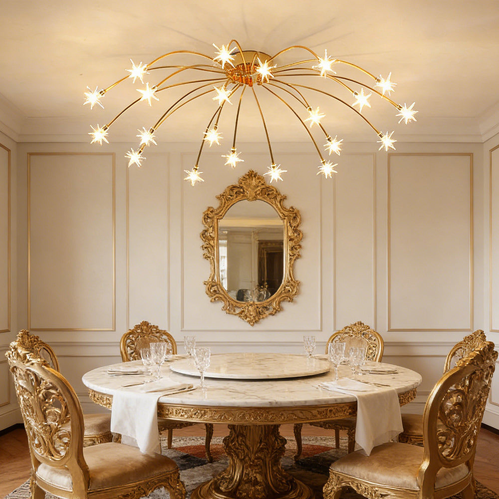 Stropní svítidlo z LED skla a kovu se semi-flush designem