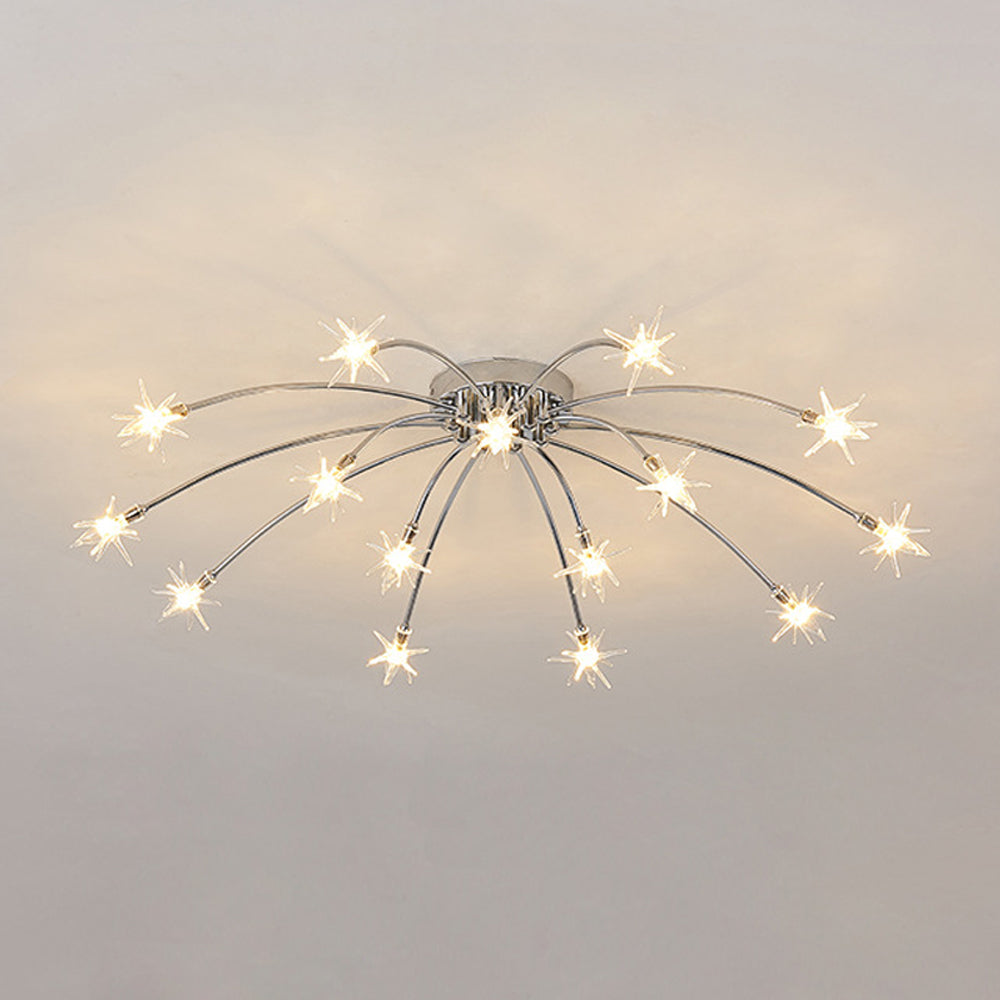 Stropní svítidlo z LED skla a kovu se semi-flush designem