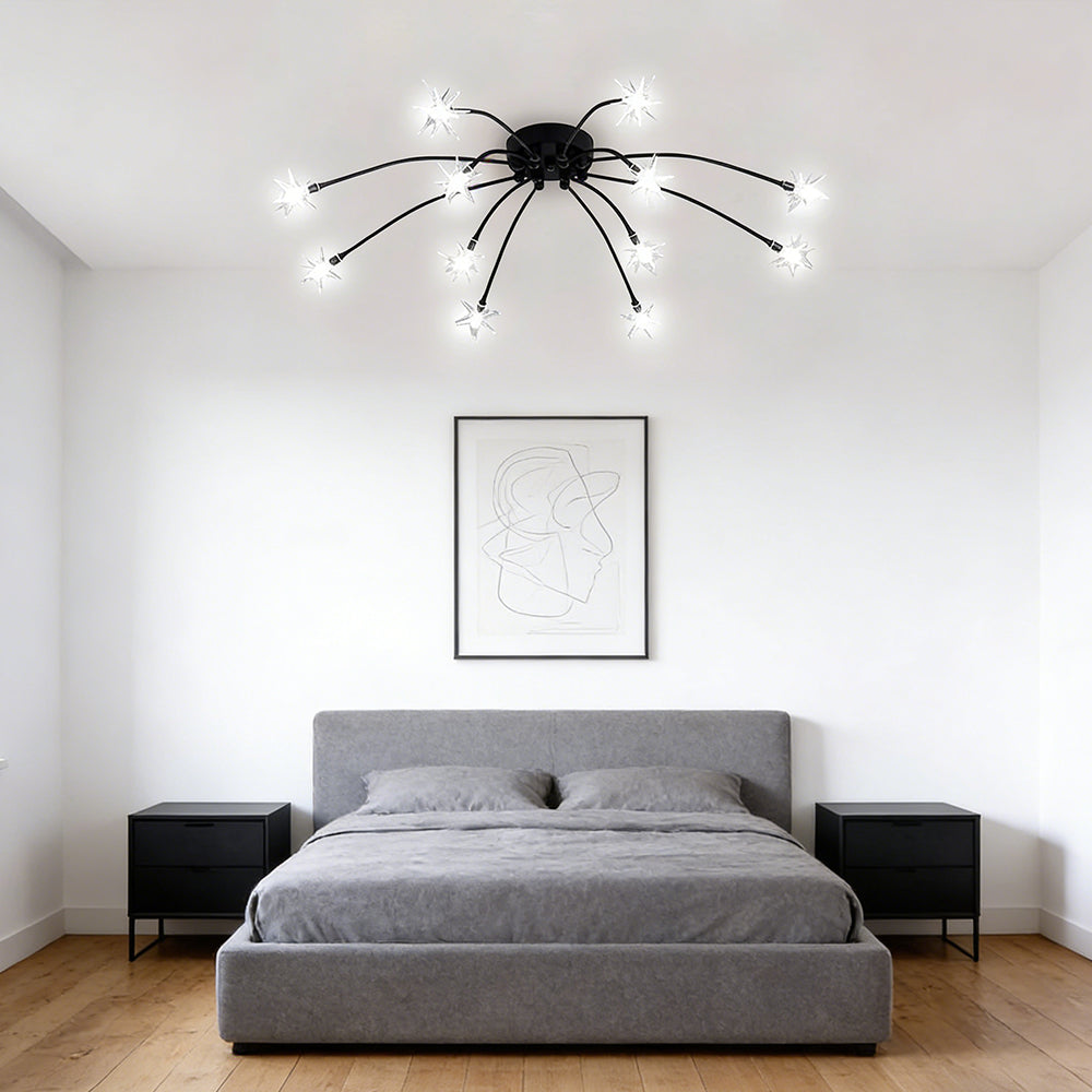 Stropní svítidlo z LED skla a kovu se semi-flush designem