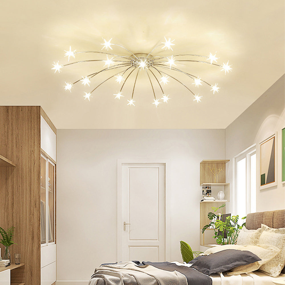 Stropní svítidlo z LED skla a kovu se semi-flush designem
