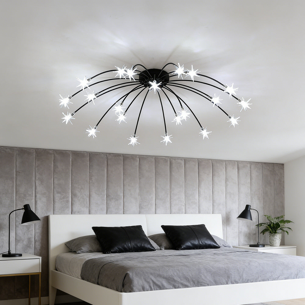 Stropní svítidlo z LED skla a kovu se semi-flush designem