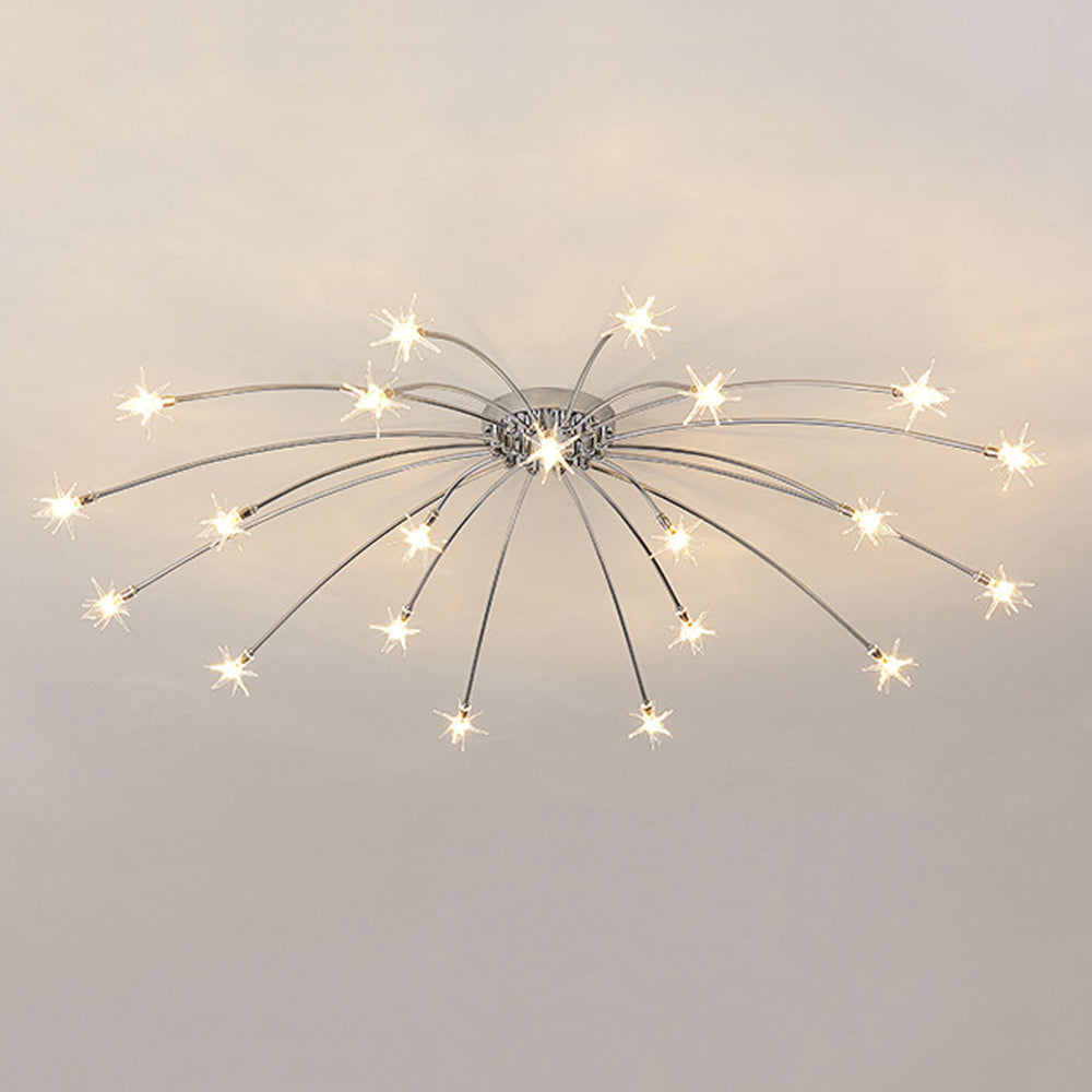 Stropní svítidlo z LED skla a kovu se semi-flush designem