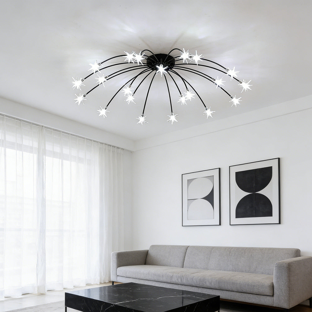 Stropní svítidlo z LED skla a kovu se semi-flush designem