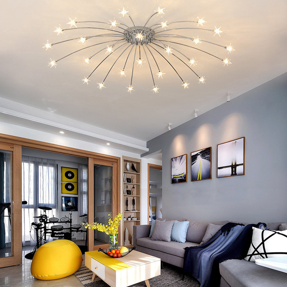 Stropní svítidlo z LED skla a kovu se semi-flush designem