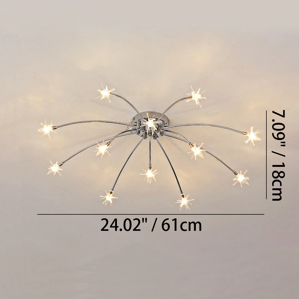 Stropní svítidlo z LED skla a kovu se semi-flush designem