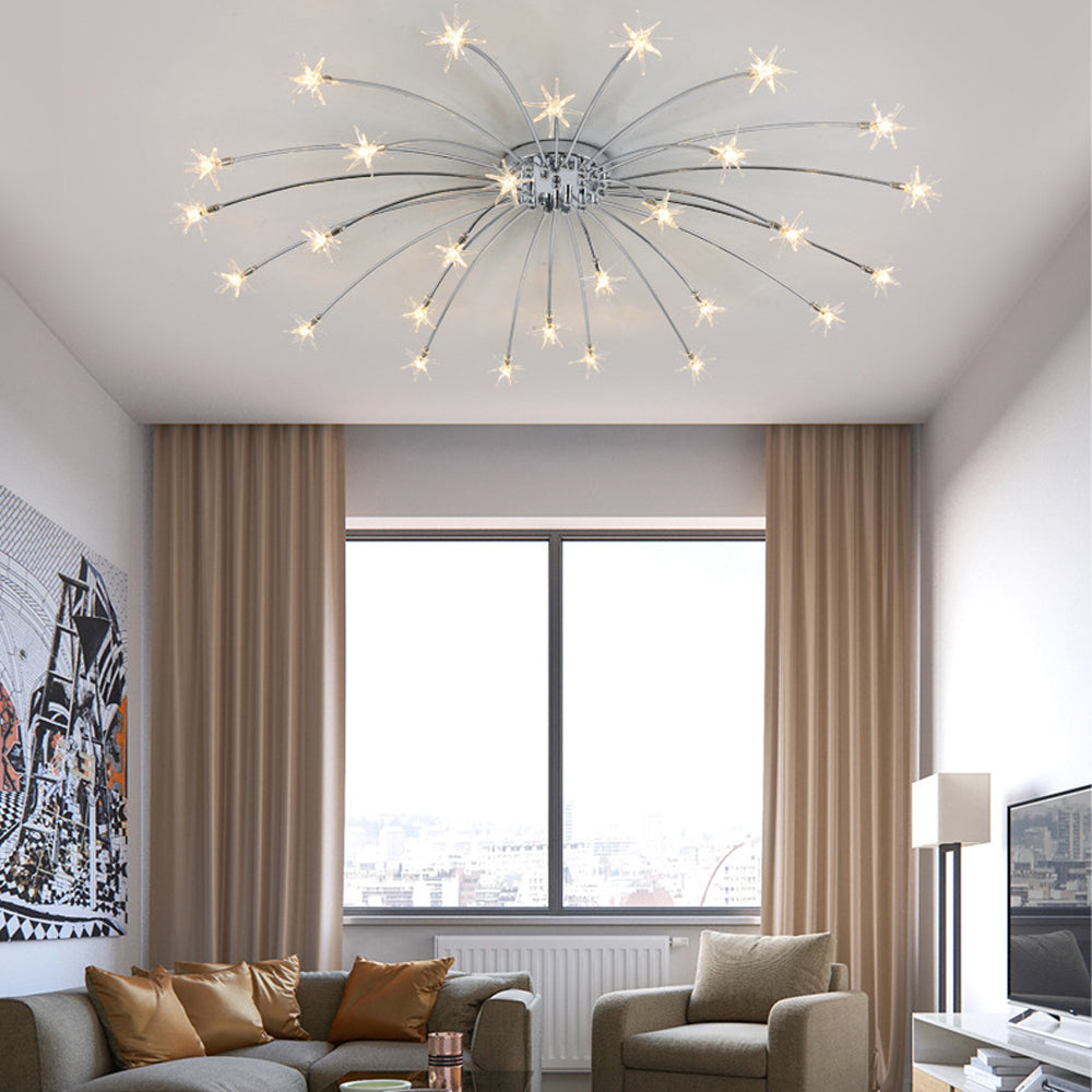 Stropní svítidlo z LED skla a kovu se semi-flush designem