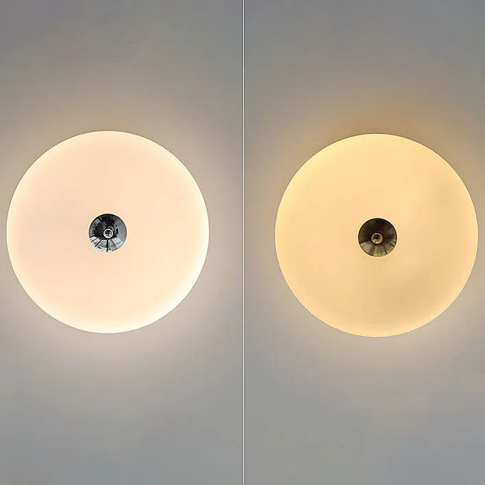 Lámpara de techo industrial de vidrio con LED en cromo dorado para comedores y salas de estar