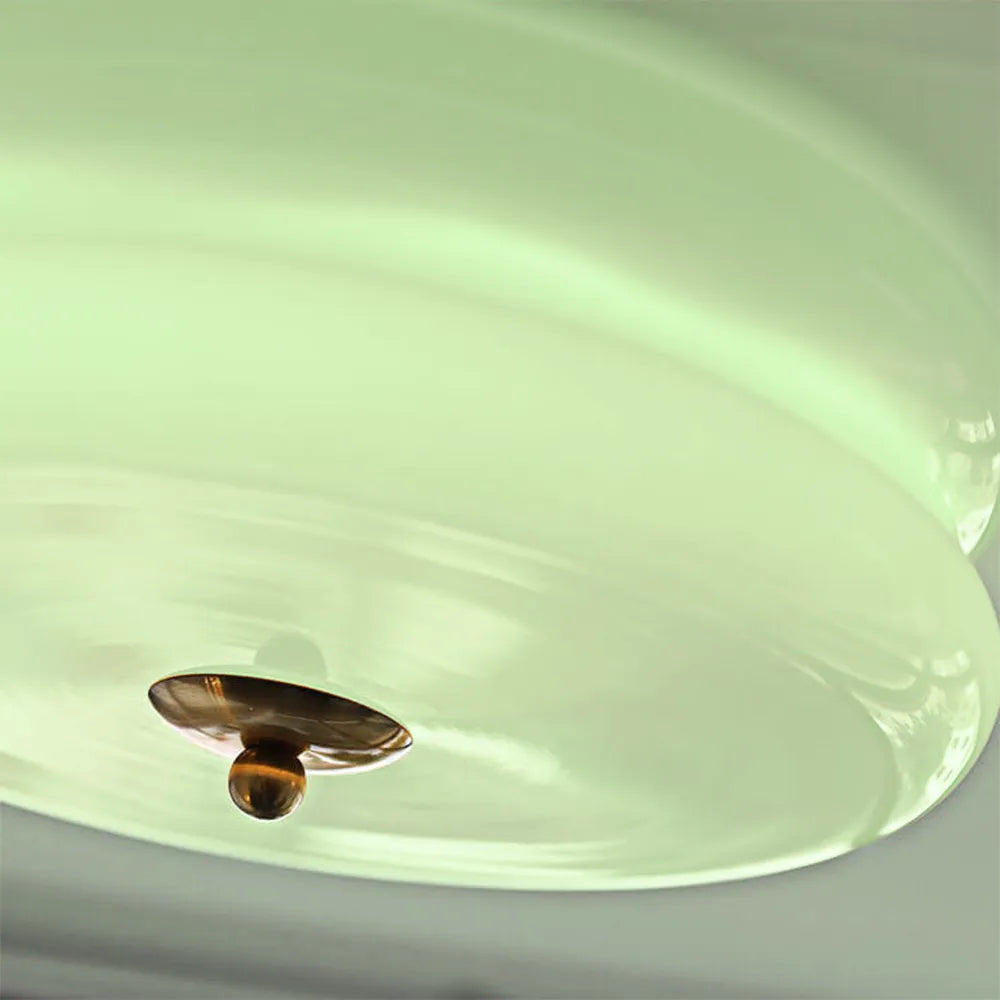 Lámpara de techo industrial de vidrio con LED en cromo dorado para comedores y salas de estar