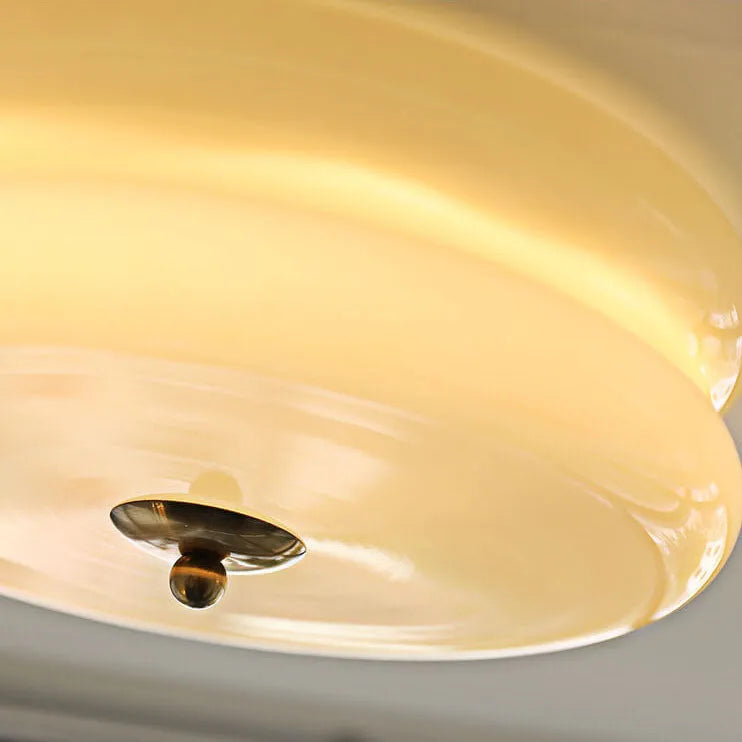 Lámpara de techo industrial de vidrio con LED en cromo dorado para comedores y salas de estar