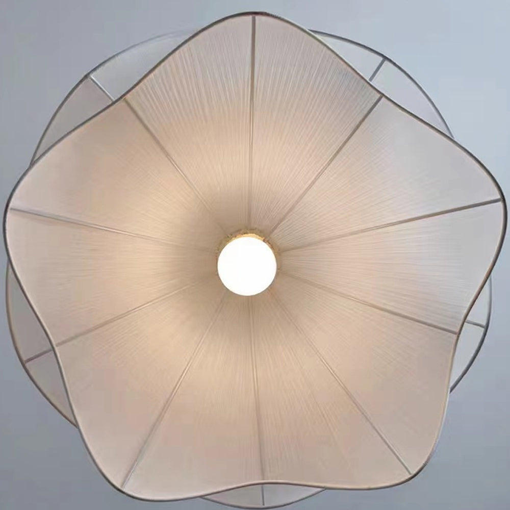 Plafonnier en tissu et métal à motif floral avec E27 pour salon, salle à manger, chambre à coucher