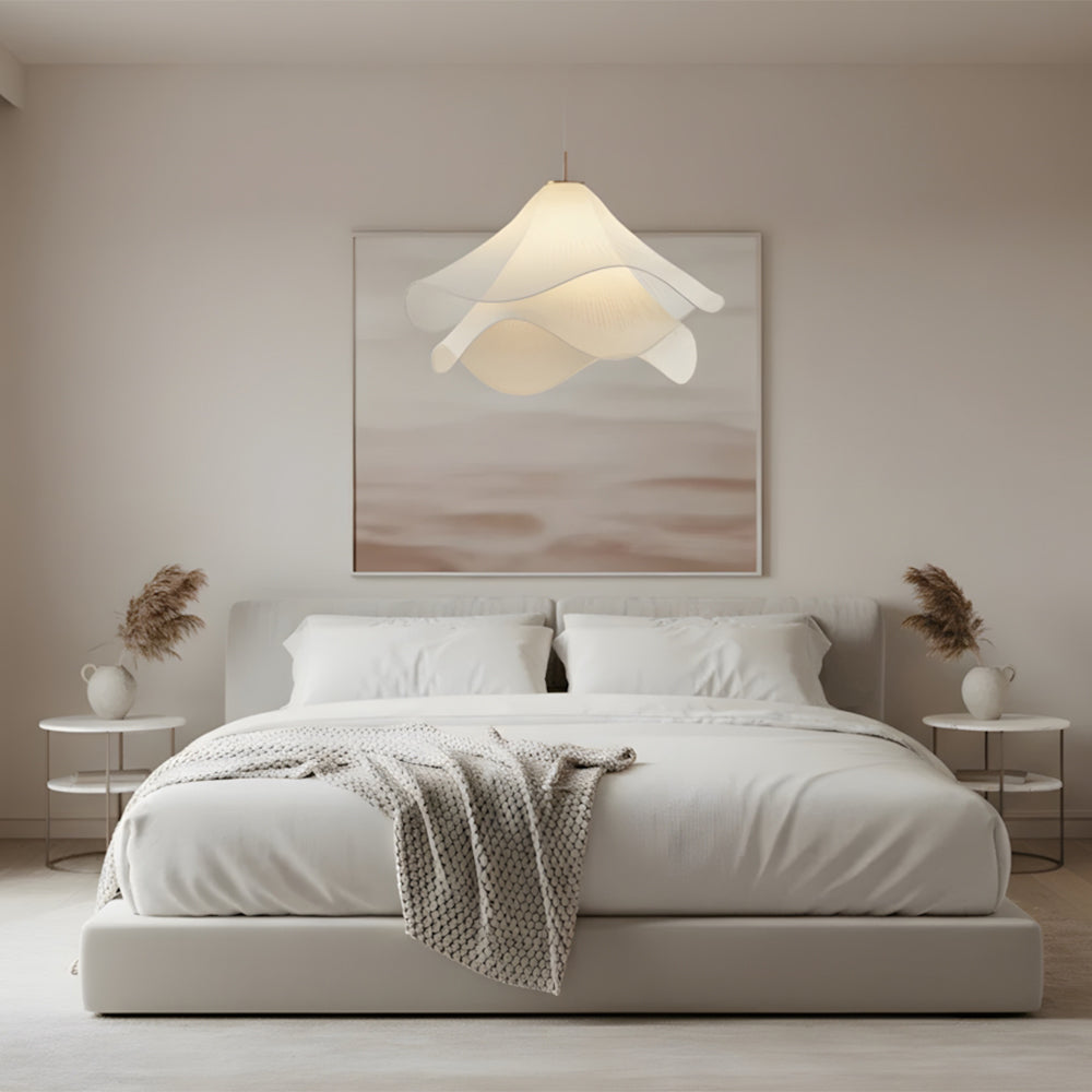 Plafonnier en tissu et métal à motif floral avec E27 pour salon, salle à manger, chambre à coucher
