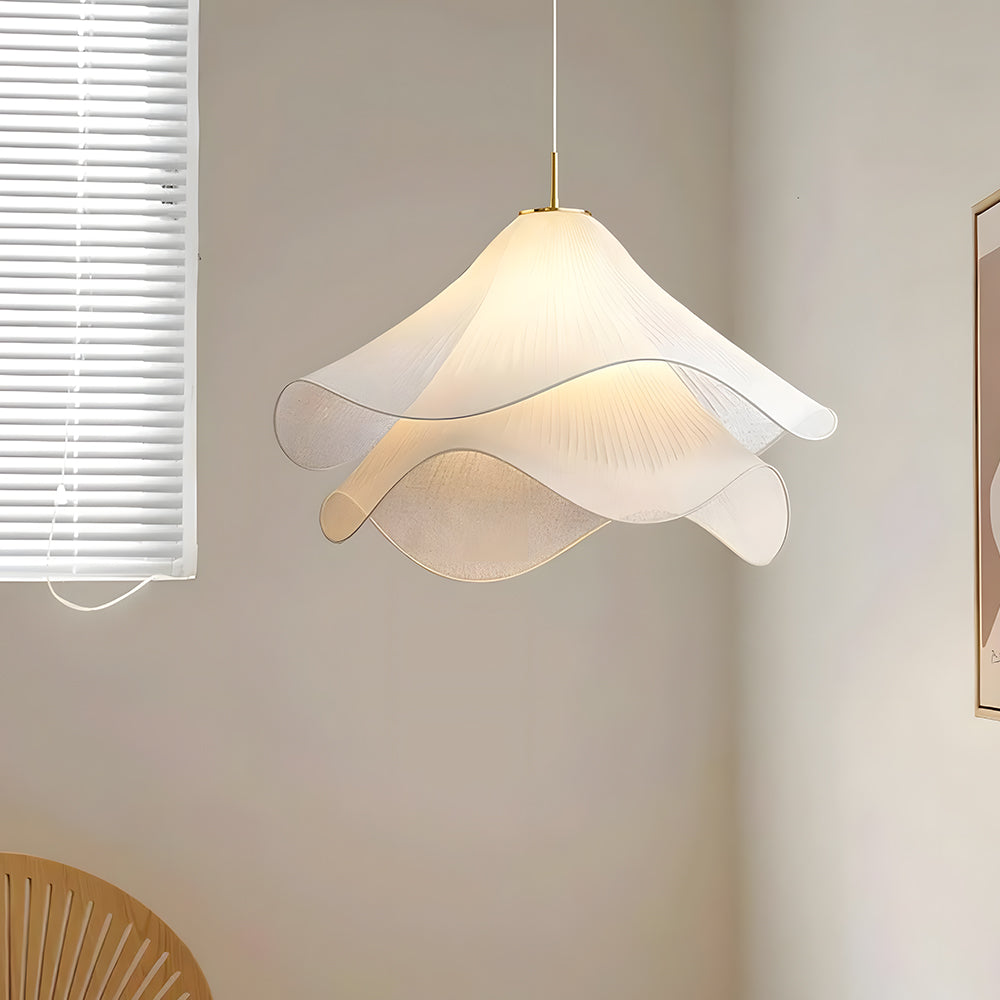 Plafonnier en tissu et métal à motif floral avec E27 pour salon, salle à manger, chambre à coucher