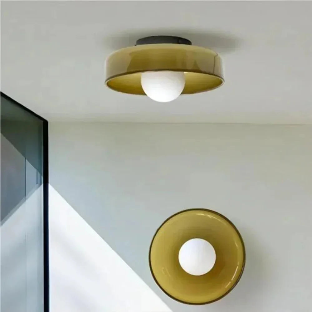 Nordisk stil LED glasplade væg- og loftlampe, 1 lyskilde | Rosalyssa