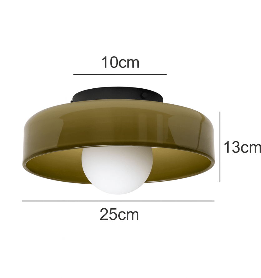 Nordisk stil LED glasplade væg- og loftlampe, 1 lyskilde | Rosalyssa