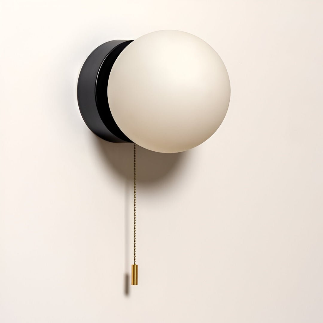 Applique da parete a globo in vetro LED con cordicella, design minimalista | Rosalyssa