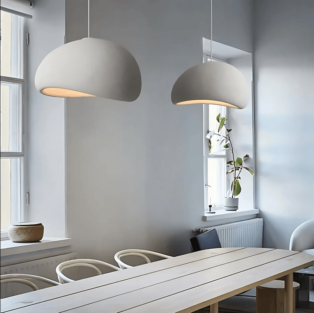 LED-hanglamp met koepelvormige fiberglas kap voor moderne plafondlamp | Rosalyssa